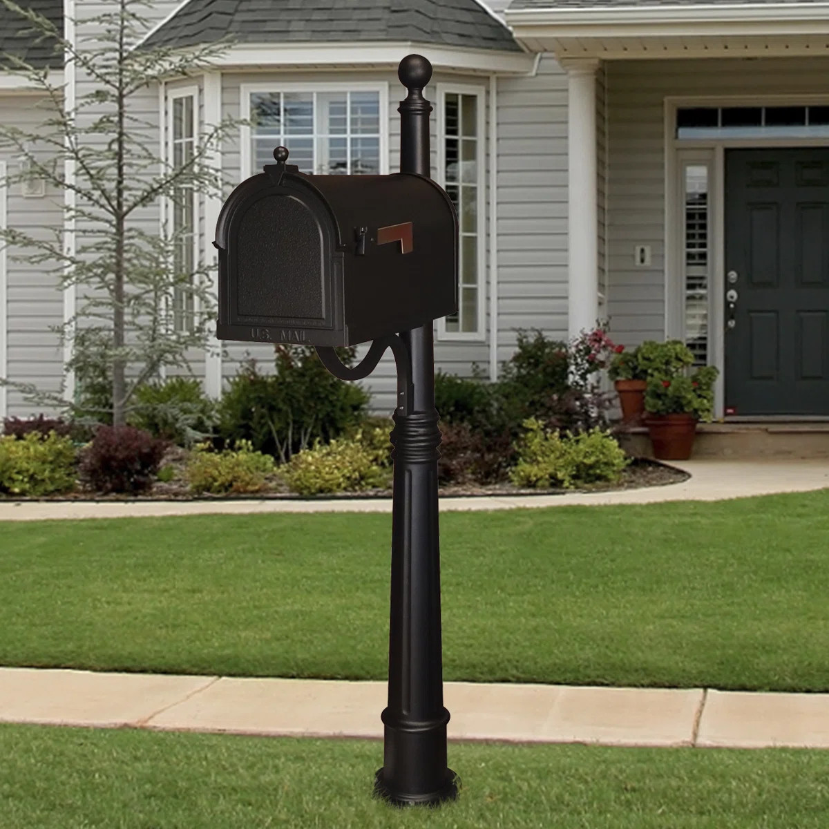 Berkshire Aluminum Post Mounted Mailbox with Magnetic Closure | Wayfair North America