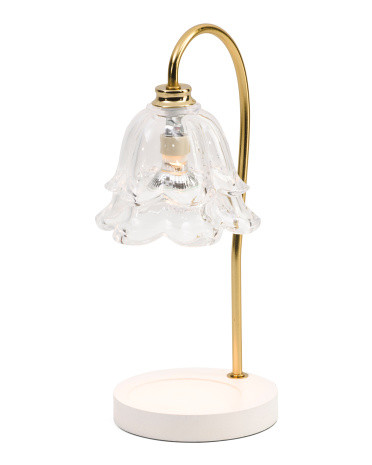 15in Flower Glass Candle Warmer Lamp | Marshalls