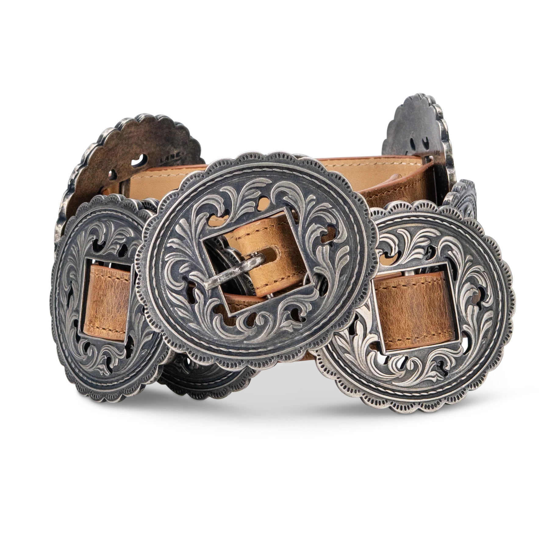 Lane Silver Concho Belt - Desert Clay | Lane Boots