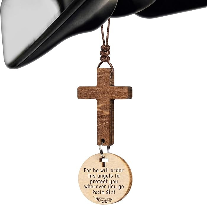 Easter Gifts Cross for Car Mirror Hanging Christian Gifts for Men, Women, Bible Study - Scan Phon... | Amazon (US)