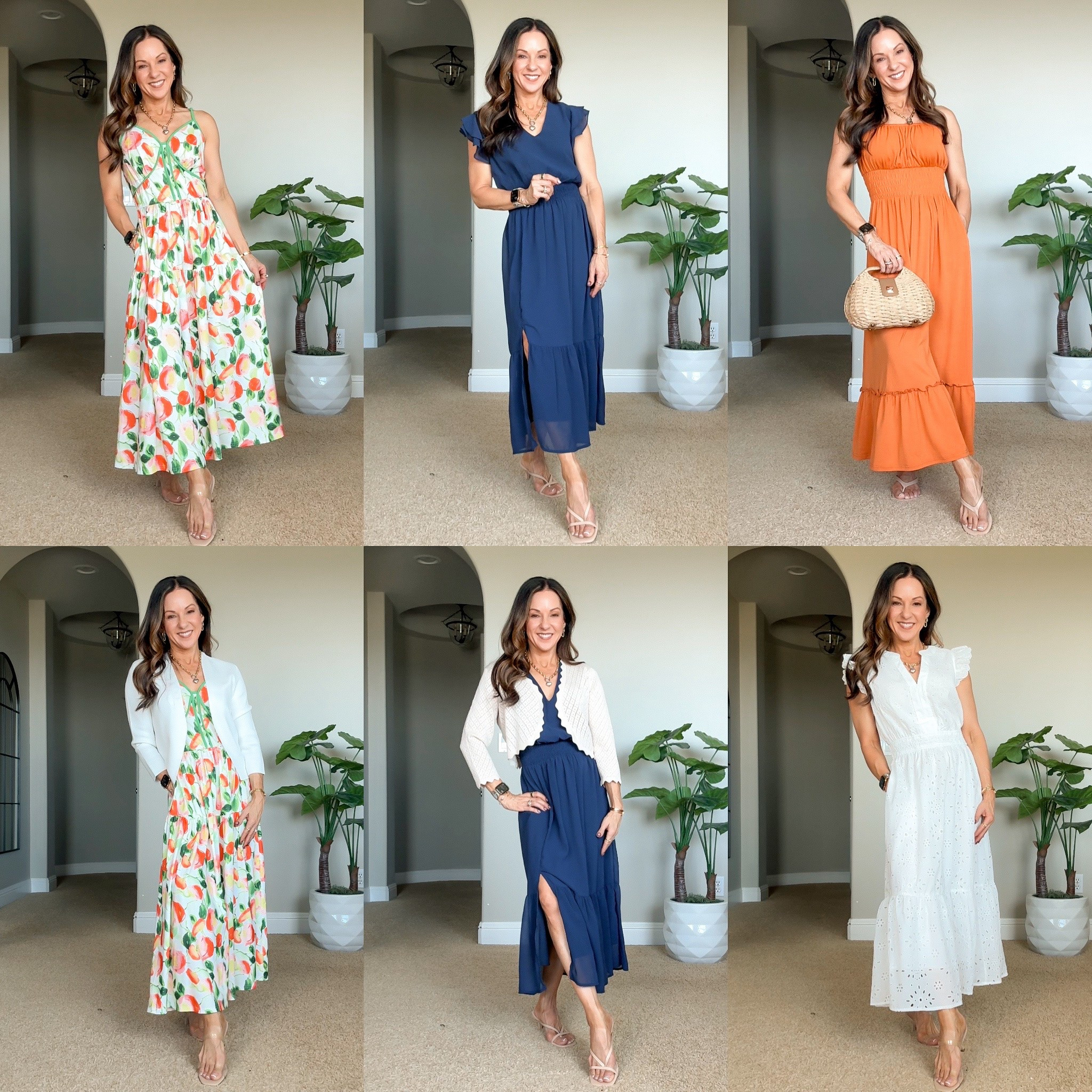 Easy summer dresses that are lightweight, flattering, petite friendly, and perfect for everyday, graduation, vacation, family photos from Amazon. Plus the cutest lightweight cardigans for chilly restaurants and evenings. All size small For reference: I’m 5’1”, 107lbs. Everything is unaltered.