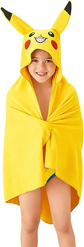 Pokemon Pikachu Bath/Pool/Beach Soft Cotton Terry Hooded Towel Wrap, 24" x 50", By Franco Kids | Amazon (US)