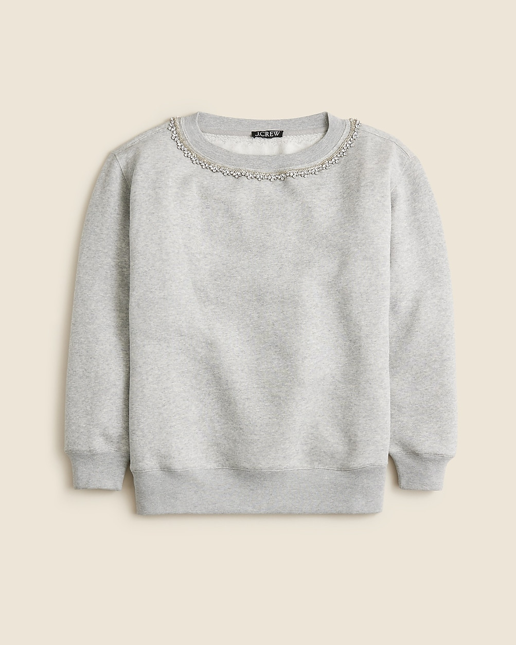 Heritage fleece crewneck sweatshirt with embellishments | J. Crew US
