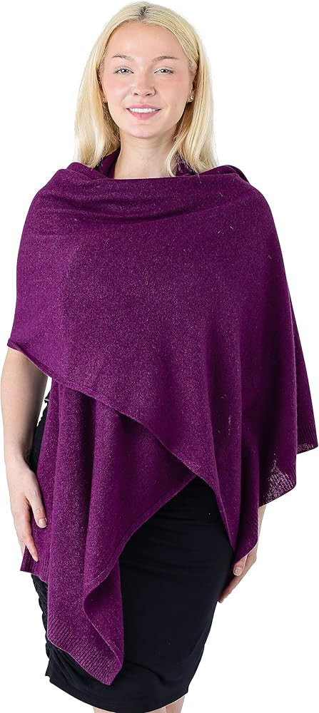 Manio Cashmere 100% Cashmere Knitted Wrap Shawl Extra Large Scarf Stole | Amazon (US)