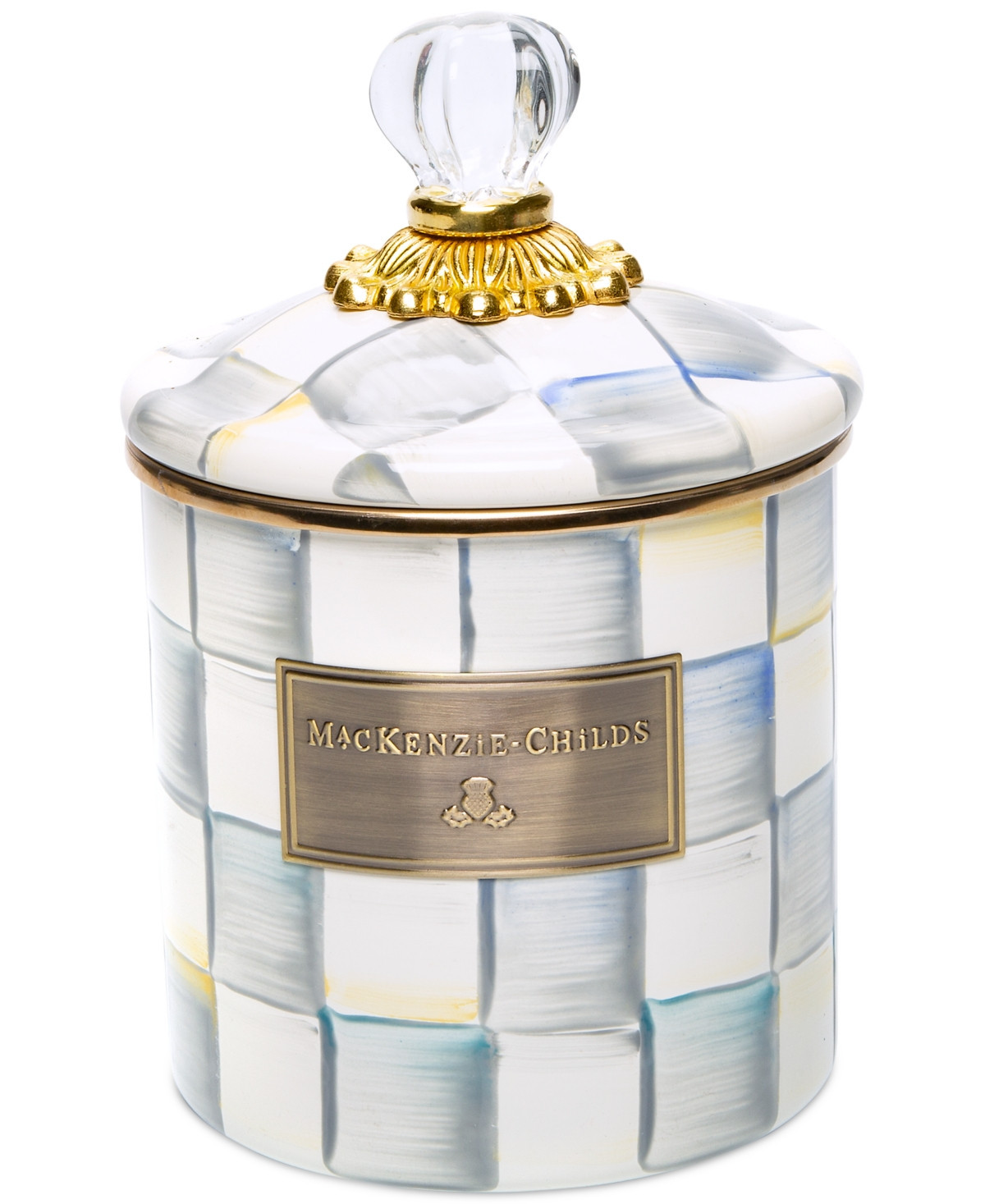 Mackenzie-Childs Sterling Check Small Canister | Macy's