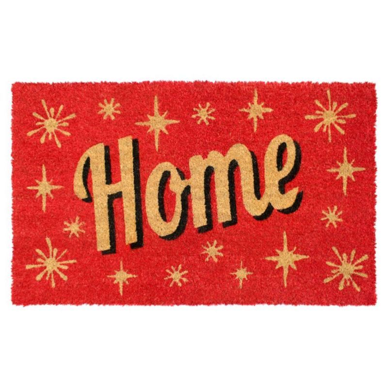Raj 1'6" x 2'6" Tufted Home Stars Coir Doormat Red | Target