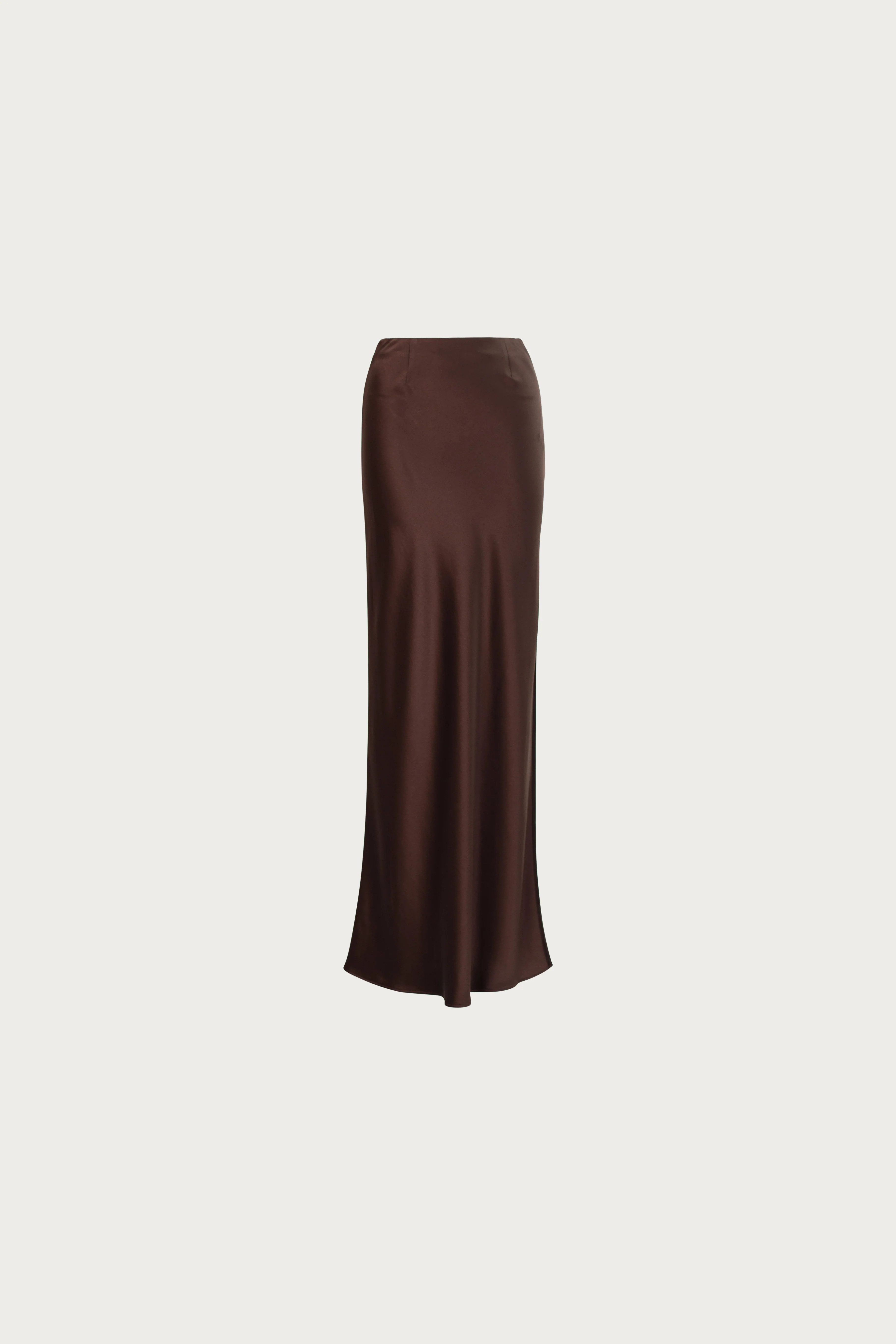 Satin Maxi Skirt (Chocolate Brown) | SAME