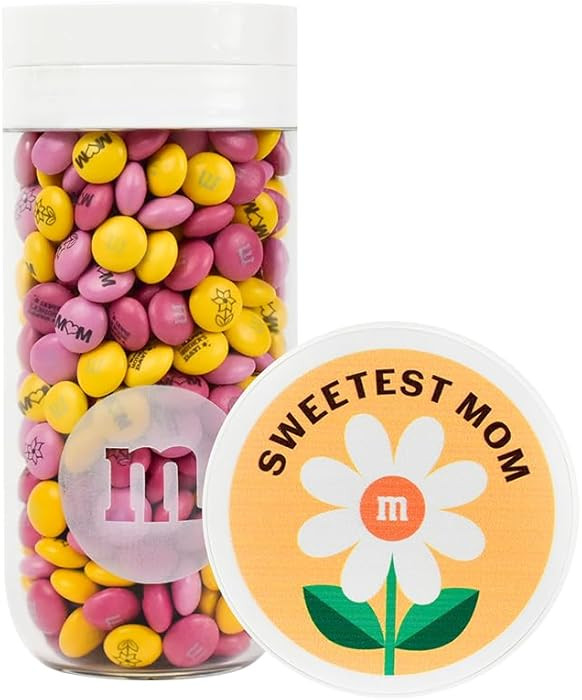 M&M'S® Mother's Day Candy Jar, 12.7oz of Pink and Yellow M&M'S® Chocolate Candies Printed with ... | Amazon (US)