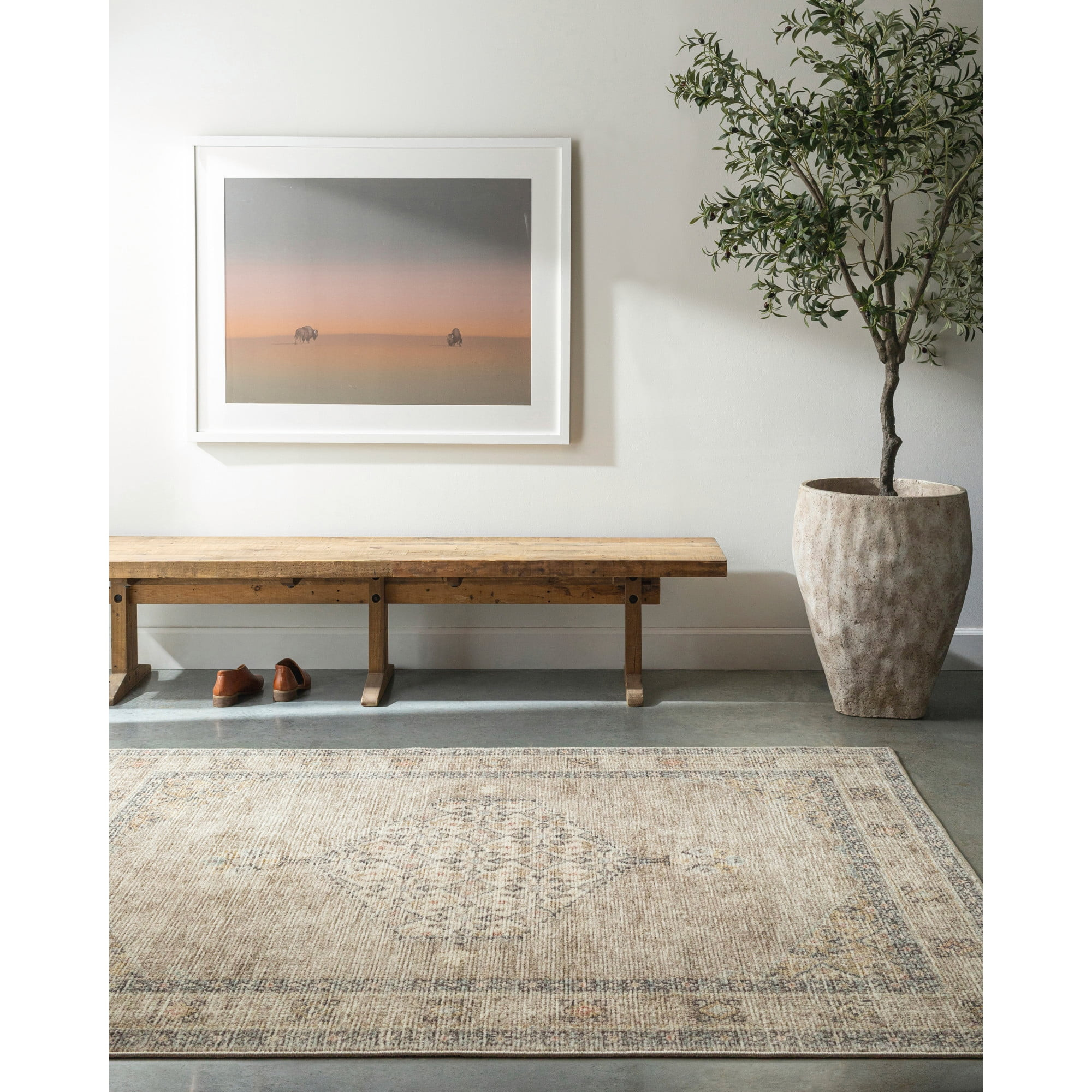 Becki Owens x Surya Lila Oriental Area Rug, Pigeon ,5'3" x 7' | Walmart (US)