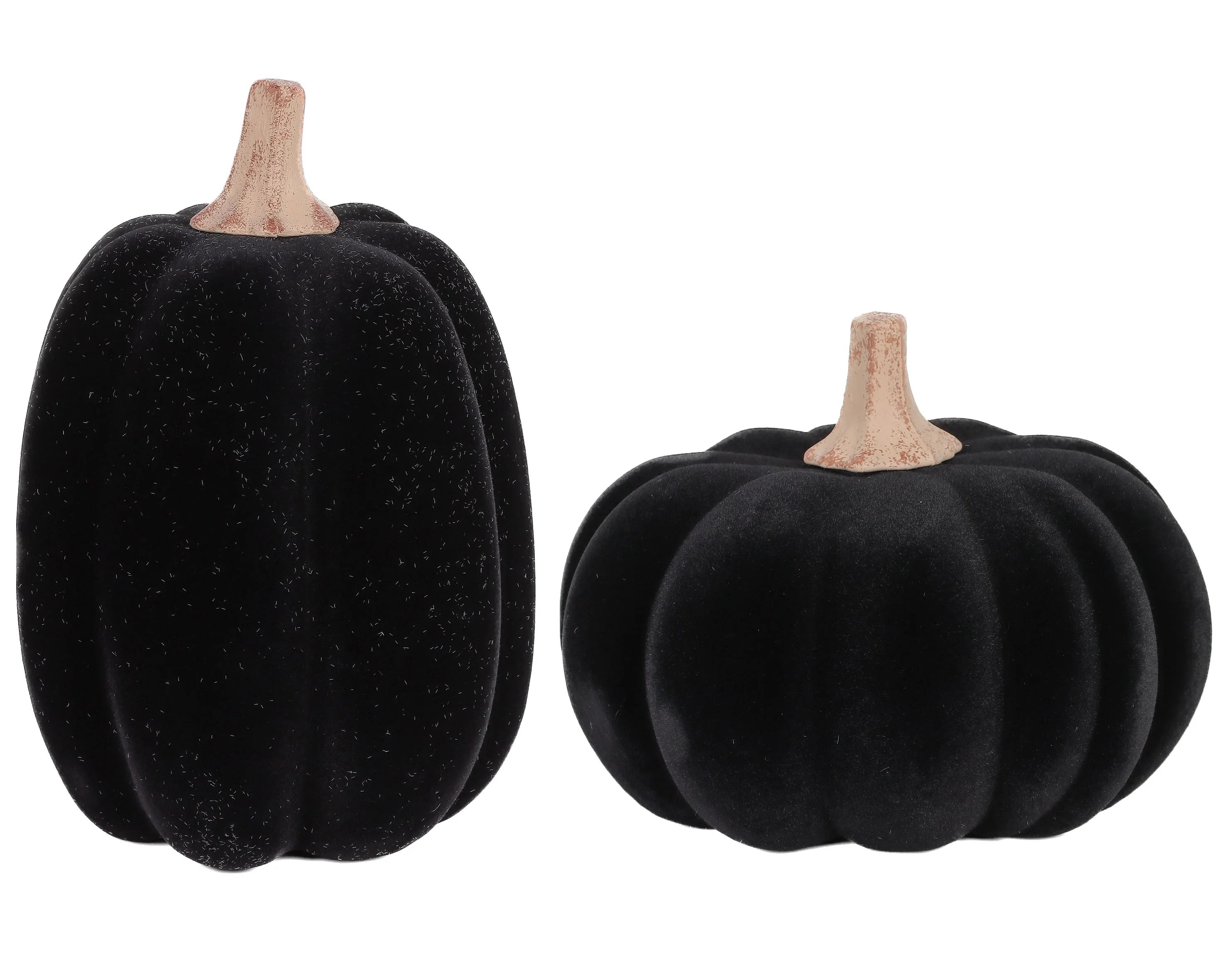 Harvest Black Flocked Pumpkins, Set of 2, by Way To Celebrate | Walmart (US)