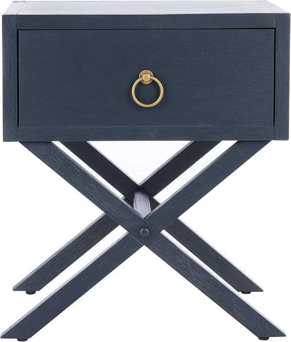 SAFAVIEH Sadie 1-Drawer Wood Night Stand, 22" Navy NST9200A | Amazon (US)