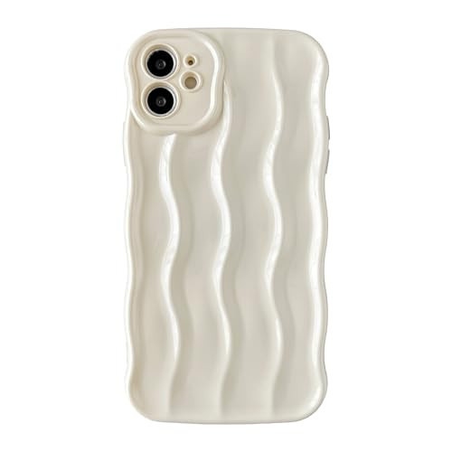 Caseative for iPhone 11 Case,Water Ripple Pattern Curly Wave Frame Soft Phone Case (White) | Amazon (US)