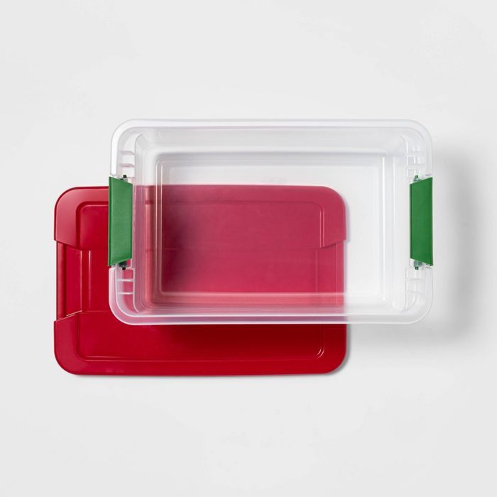 15qt Latching Clear Storage Box Red Lid and Latch - Wondershop™ | Target