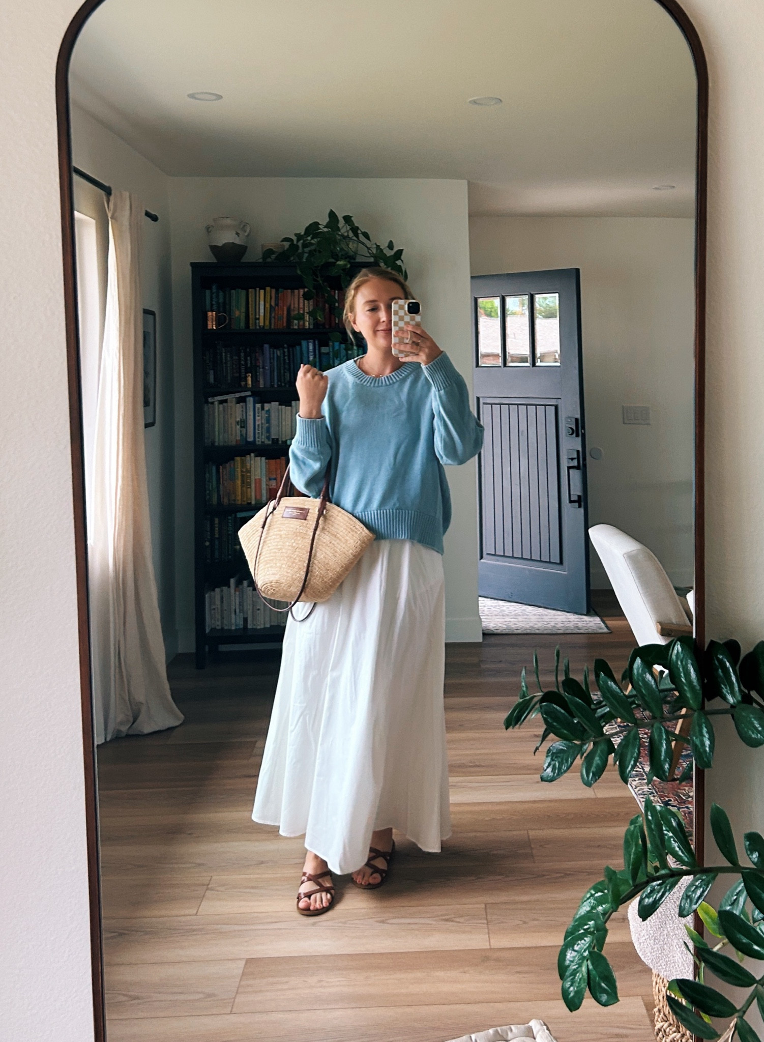 Our seasons here in San Diego are always a little confused but this was a cozy gorgeous weekend ✨ wore my $49 cotton Quince pullover for 12 hours straight yesterday, first with this white skirt and then with some flowy lounge pants. Prob gonna put it on again later today too tbh. My skirt is reformation but found a $32 lookalike from Aerie!! Linked below
