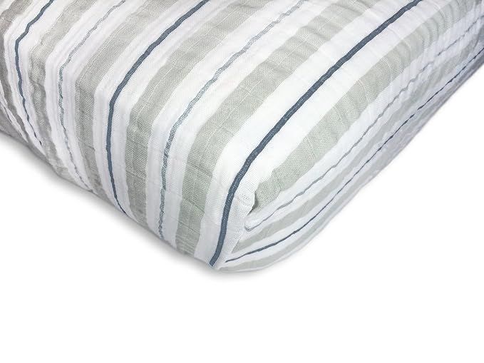 SwaddleDesigns Softest Cotton Muslin Fitted Crib Sheet/Toddler Sheet for Baby Boy & Girl, Sterlin... | Amazon (US)