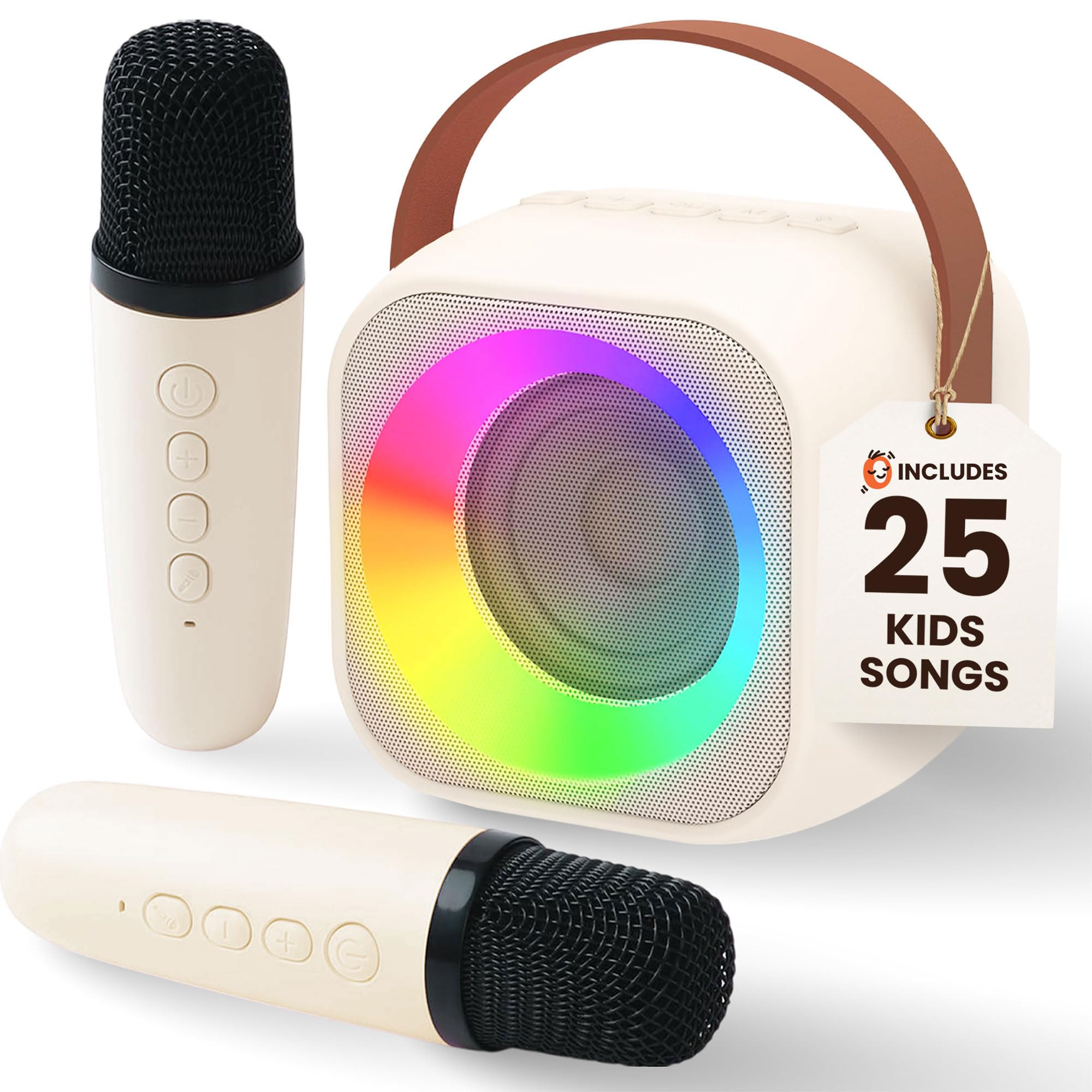 Mini Karaoke Machine for Kids | Includes 25 Kid Songs | 2 Microphones | Bluetooth 3, 4, 5, 6, 7, ... | Amazon (US)