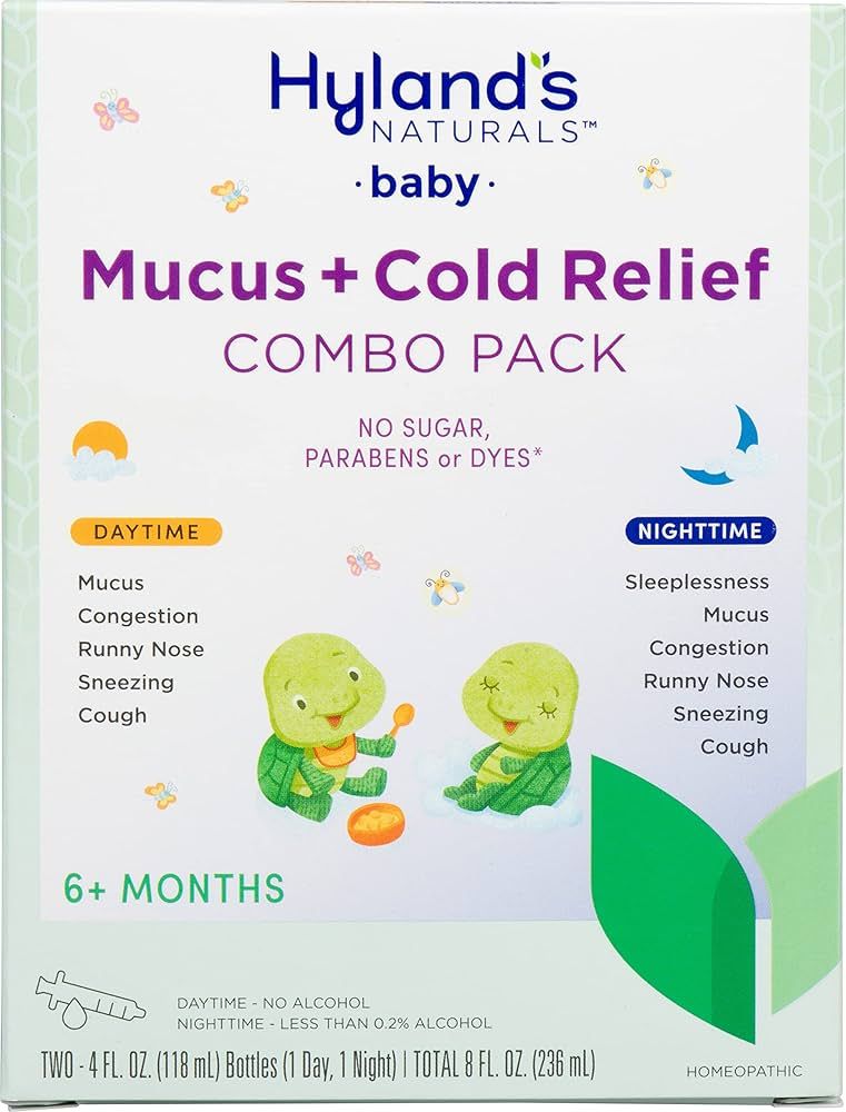 Infant And Baby Cold Medicine, Hyland's Naturals Baby Mucus + Cold Relief, Day & Night Value Pack... | Amazon (US)