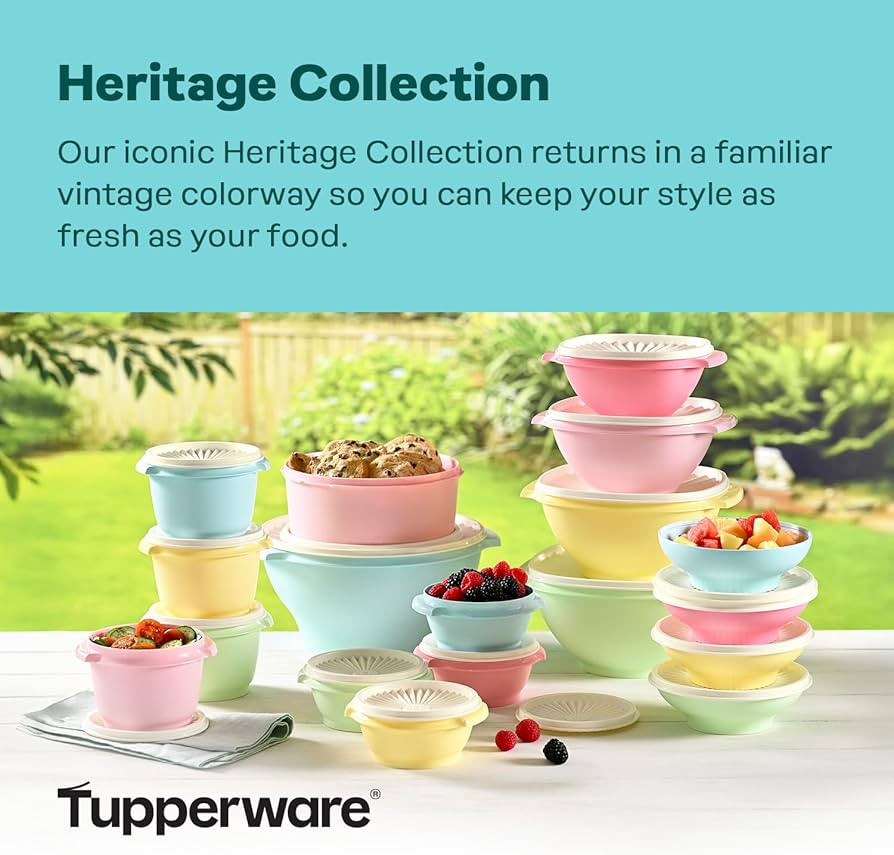 Tupperware Heritage Collection 36 Piece Food Storage Container Set in Vintage Colors- Dishwasher ... | Amazon (US)