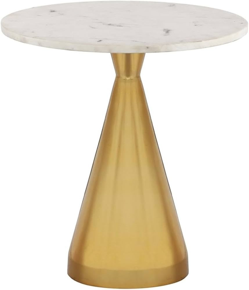 Meridian Furniture 285-ET Emery Collection Modern | Contemporary White Marble Top End Table, Whit... | Amazon (US)