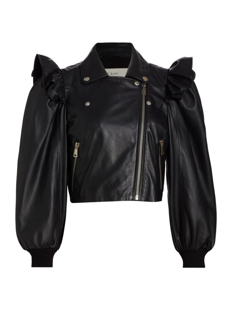 Beta Puff-Sleeve Leather Jacket | Saks Fifth Avenue