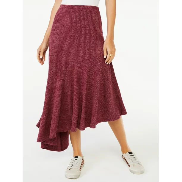 Scoop Women's Asymmetrical Midi Skirt - Walmart.com | Walmart (US)