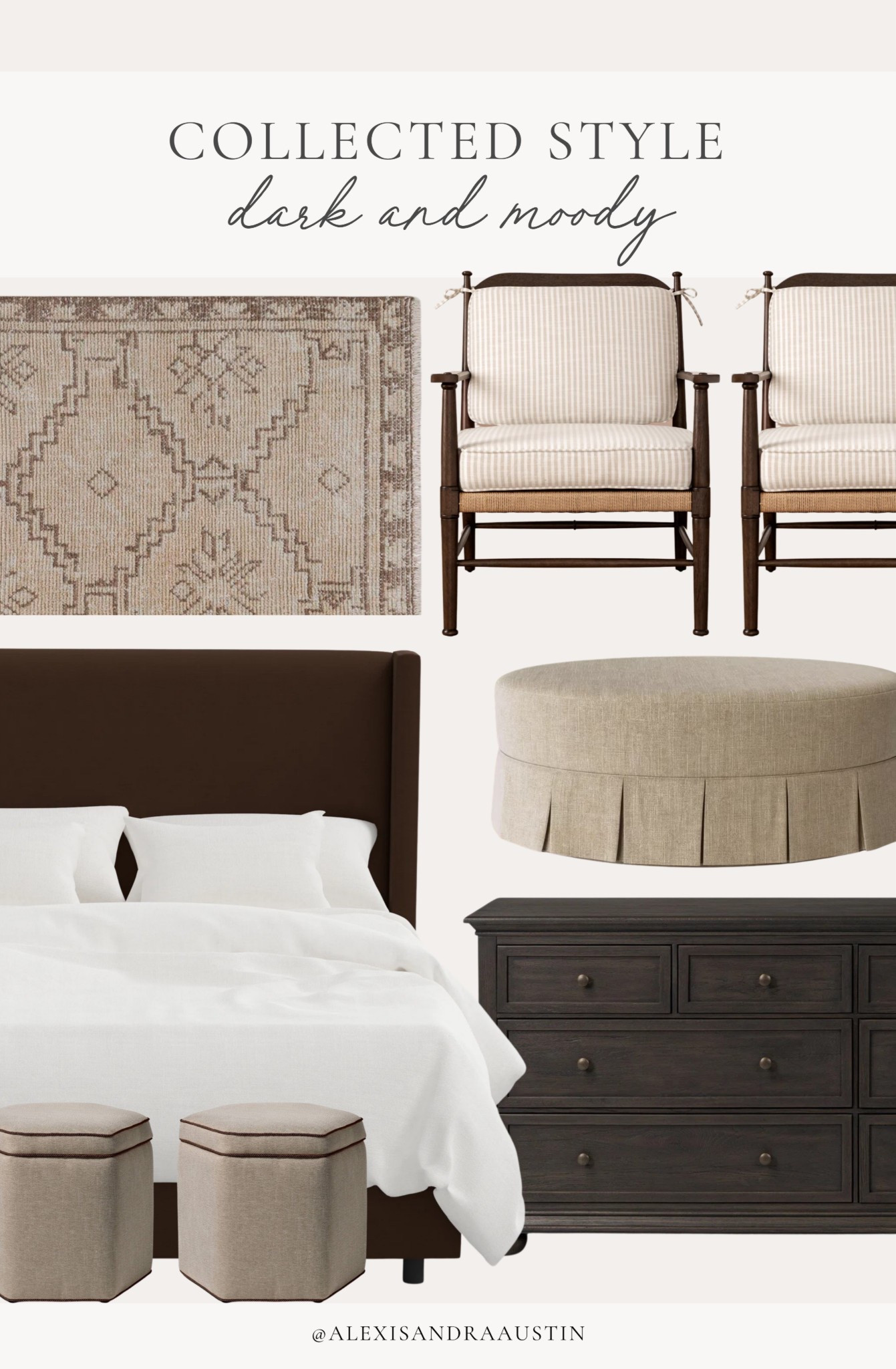 Dark and mood furniture favorites! Find all the things that caught my eye for a neutral, collected style this spring.

Home finds, neutral home inspo, furniture favorites, spring refresh, linen upholstered bed, vintage style area rug, accent chair, dresser favorites, ottoman details, bedroom refresh, dark and moody, collected style, quality over quantity, Wayfair, Joss and Main, Amber Lewis, Four Hands, Target style, Joon Loloi, Birch Lane, shop the look!

#LTKHome #LTKSeasonal