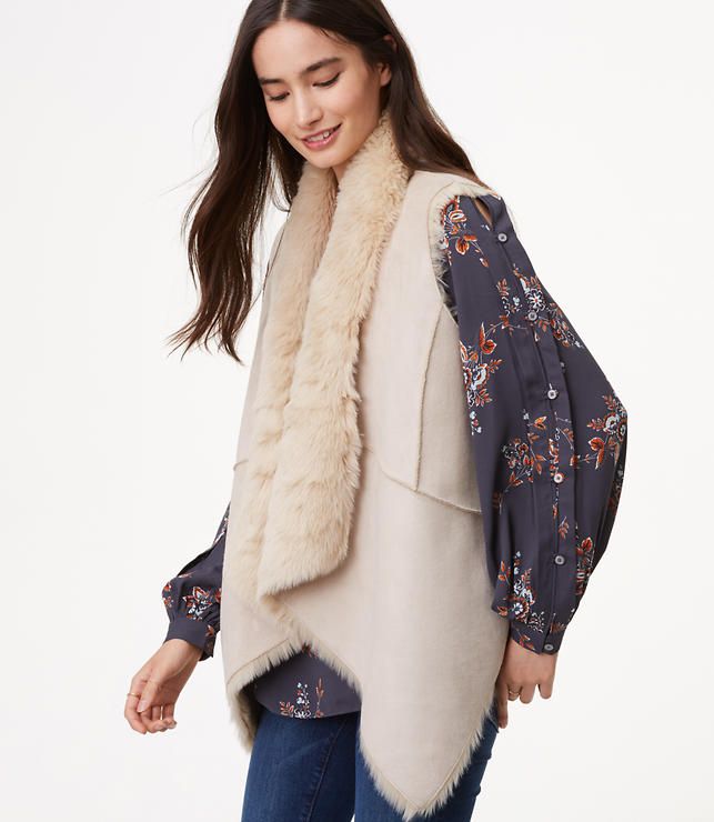 Reversible Faux Fur Vest | LOFT