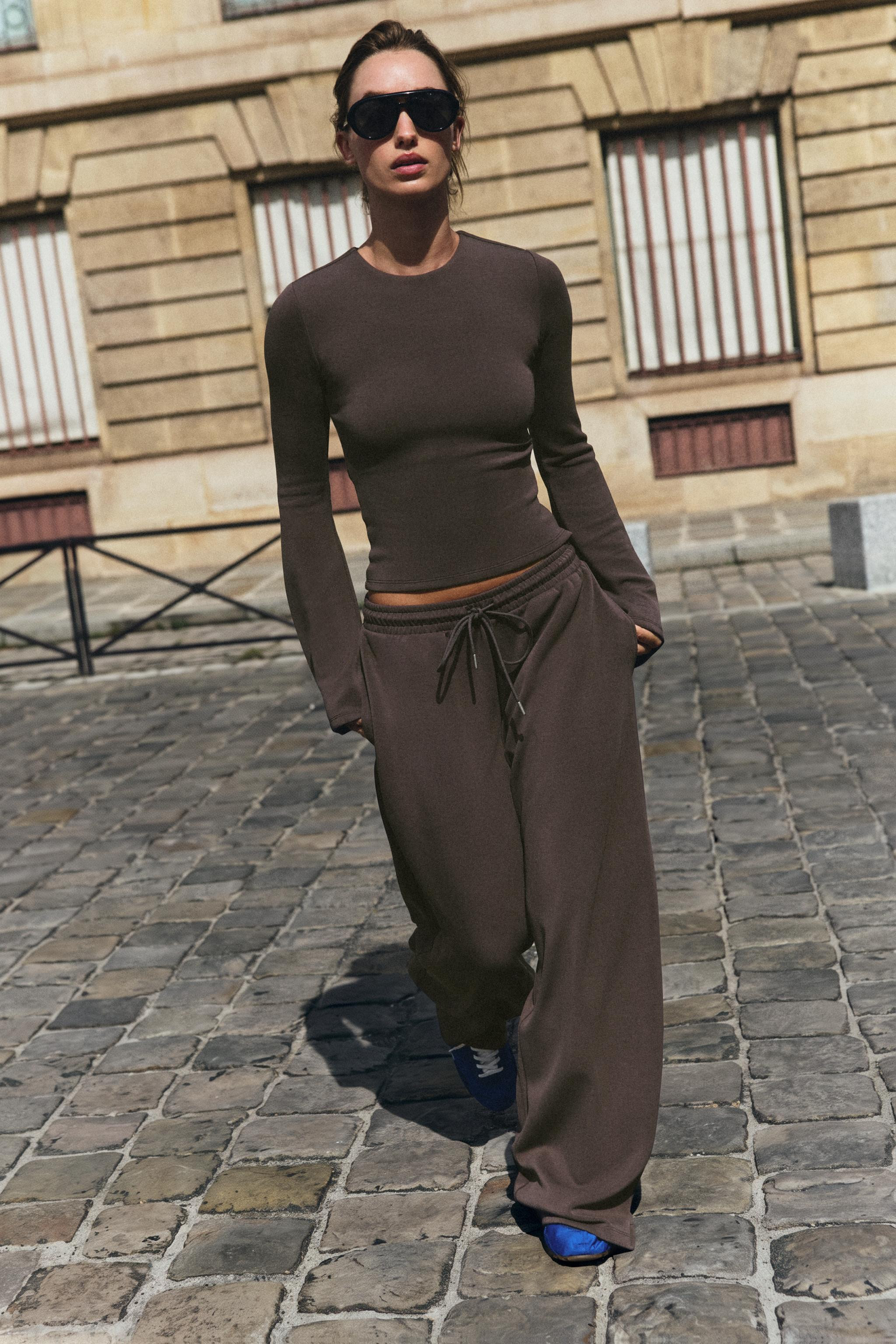 WIDE LONG SLEEVE T-SHIRT | Zara UK