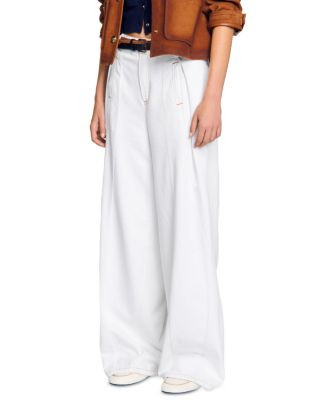 Everly Pleated Wide Leg Jeans in White | Bloomingdale's (US)