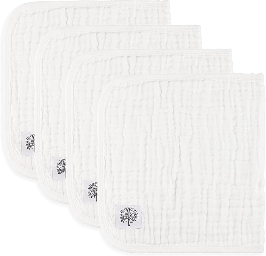 Parker Baby Muslin Cotton Burp Cloths - 4 Pack Large Cotton Burping Clothes for Boys, Girls, Unis... | Amazon (US)