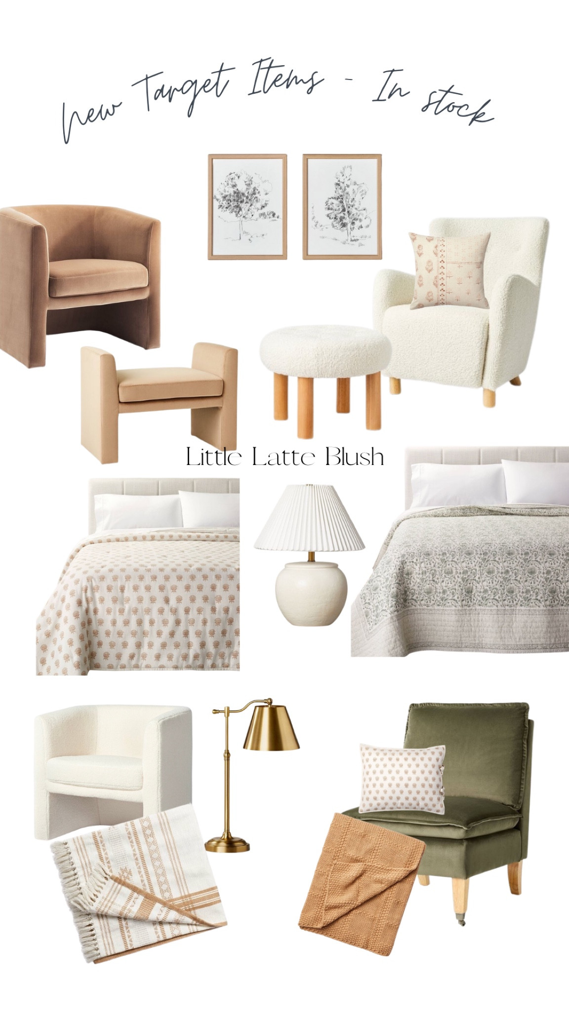 In stock items from the new Target drops. Bedding, chairs, ottomans, lamps, pillows, throws, wall art

#LTKunder100 #LTKhome