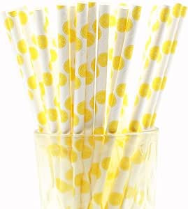 50-Pack Biodegradable Paper Drinking Straws for Party Supplies Bridal/Baby Shower Wedding Decorat... | Amazon (US)