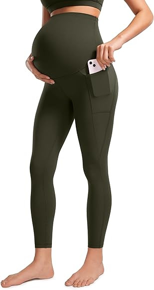CRZ YOGA Womens Butterluxe Maternity Leggings with Pockets Over The Belly 25" - Workout Active Yo... | Amazon (US)