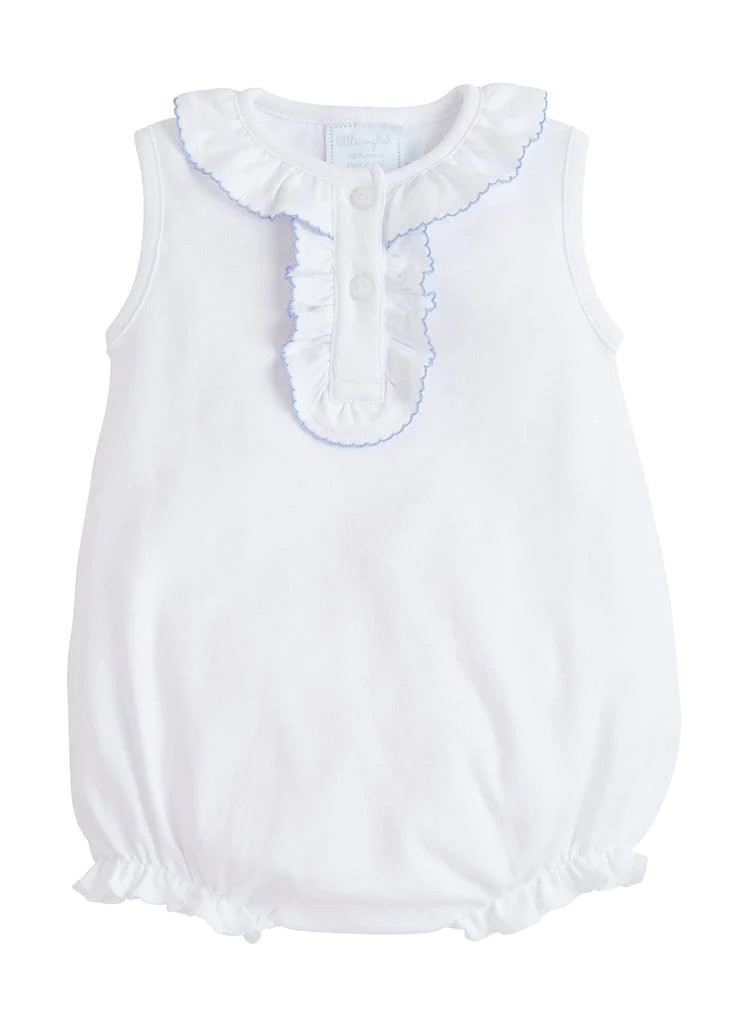 Ruffled Henley Bubble - Light Blue | Little English