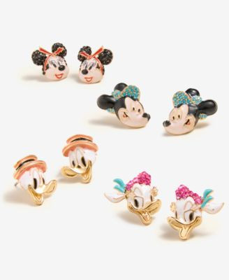 Disney | Macy's Mickey & Friends Earrings, Set of 4, Macy's Exclusive | Macy's