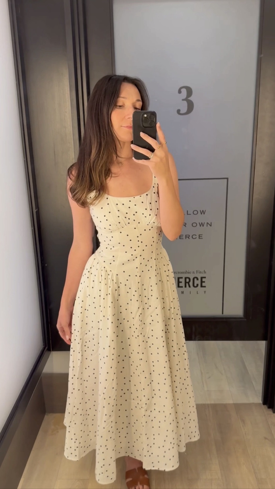 This Abercrombie polka dot midi dress is giving everything I wanted from summer. The corset-style bodice is structured enough to wear completely bra free, the skirt has that full, flowy swing that photographs beautifully, and the cream with black dot print is so clean and timeless. It reads European summer without trying too hard.

Wearing size XS. 

Abercrombie midi dress, Abercrombie linen dress, polka dot midi dress, bra free dress, corset midi dress, summer linen dress, old money summer dress, European summer outfit, New England summer dress, cream polka dot dress, flowy midi dress, summer wedding guest dress, vacation dress, coastal summer style, Abercrombie summer 2025

#LTKstyletip #LTKfindsunder100 #LTKseasonal #AbercrombieDress #MidiDress #SummerDress #OldMoneyStyle #EuropeanSummer #NewEnglandSummer

#LTKootd #LTKTravel #LTKWorkwear