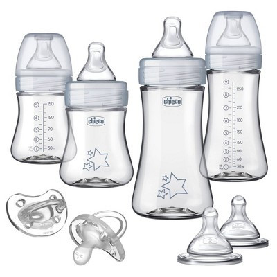 Chicco Duo Newborn Hybrid Baby Bottle Starter Gift Set with Invinci-Glass Inside/Plastic Outside - Neutral - 8pc | Target