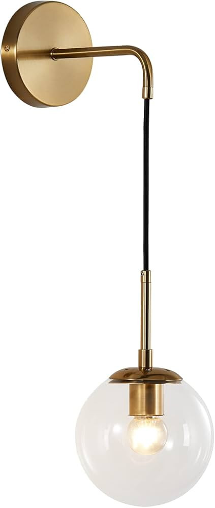 BOKT Mid Century Modern Wall Sconce Gold Wall Mounted Sconce Light Minimalist Adjustable Brass Ba... | Amazon (CA)