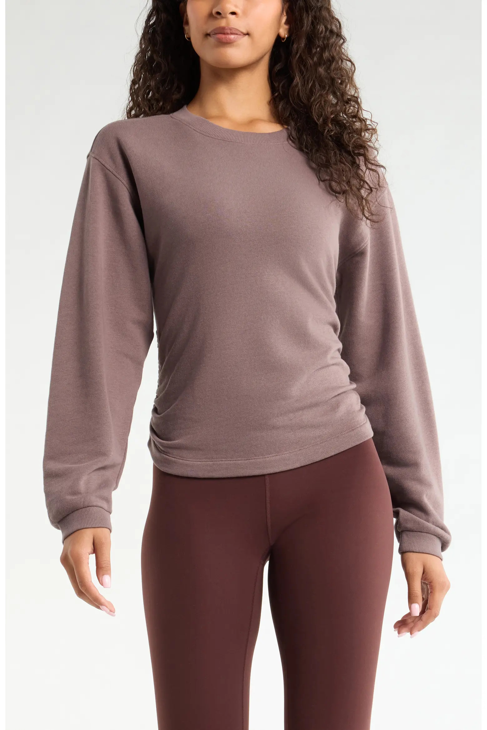 Ruched Side Cotton Blend French Terry Sweatshirt (Women) | Nordstrom | Nordstrom