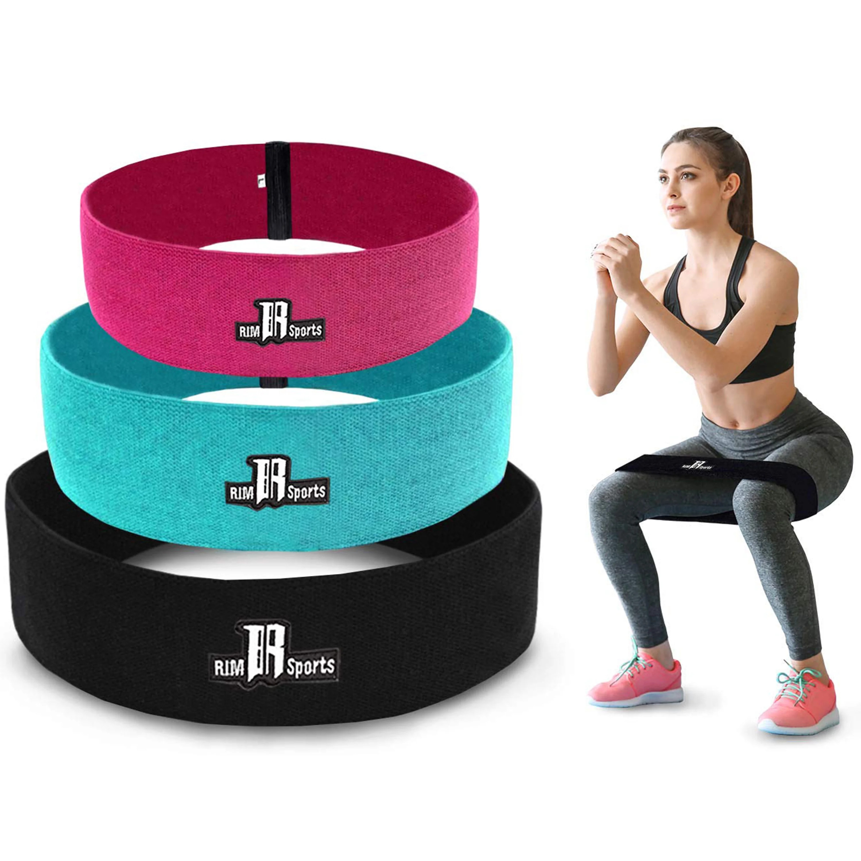 RIMSports Fitness Resistance Hip Workout Bands for Booty Butt and Glute | Walmart (US)
