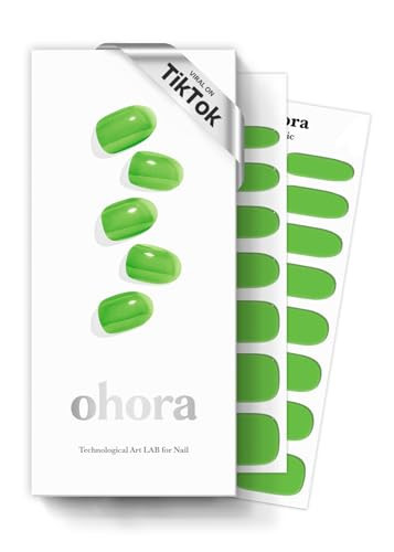 ohora Semi Cured Gel Nail Strips (N Tint Tree) - Green, Tint, Works with Any UV/LED Nail Lamps, Salon-Quality, Long Lasting, Easy to Apply & Remove - Includes 2 Prep Pads, Nail File & Wooden Stick | Amazon (US)