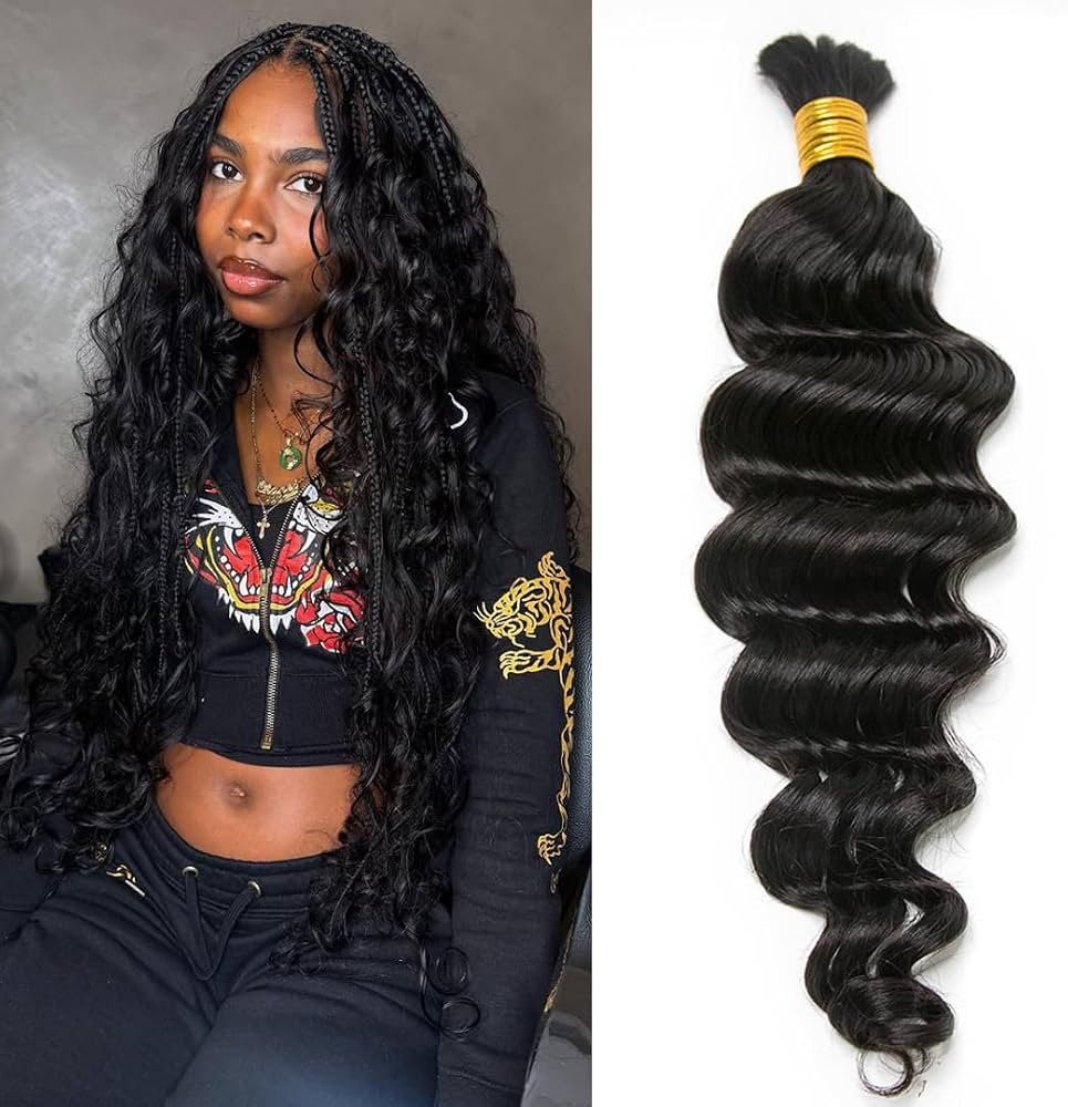 YWIGS Loose Deep Wave Boho Human Hair Human Braiding Hair 100G NC 18inch | Amazon (US)