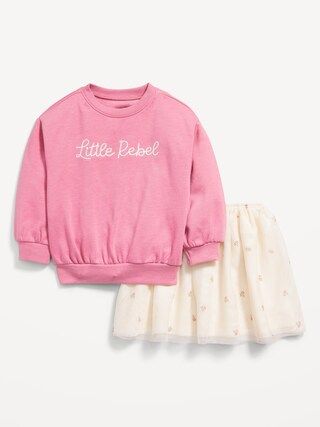 Crew-Neck Sweatshirt and Tulle Skirt Set for Toddler Girls | Old Navy (US)