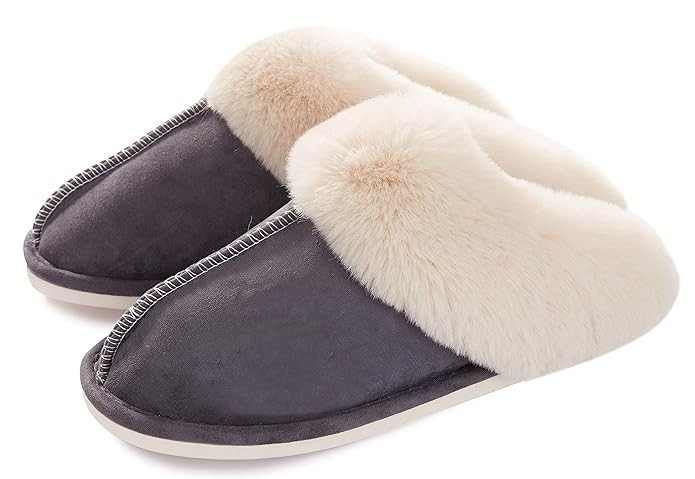 Womens Slipper Memory Foam Fluffy Soft Warm Slip On House Slippers,Anti-Skid Cozy Plush for Indoo... | Amazon (US)