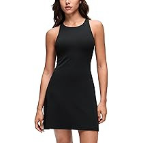 Amazon.com: CRZ YOGA Butterluxe Racerback Mini Dress for Women - A Line Crewneck Casual Travel Ou... | Amazon (US)