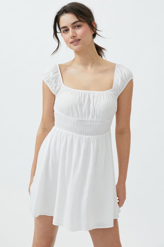 UO Gloria Smocked Mini Dress | Urban Outfitters (US and RoW)