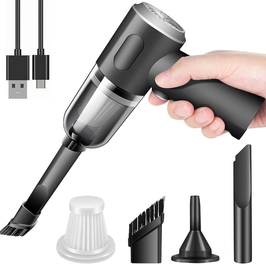 Portable Handheld Vacuum Cleaner, High Power Rechargeable Mini Vacuum, 12V Cordless for Desk, Hom... | Amazon (US)