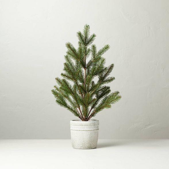 Faux Pine Tree in Textured Cement Pot - Hearth & Hand™ with Magnolia | Target