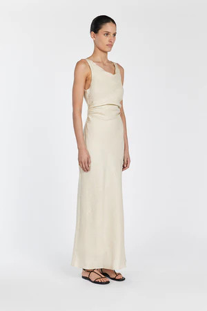 CARLA PUTTY LINEN COWL MAXI DRESS | DISSH