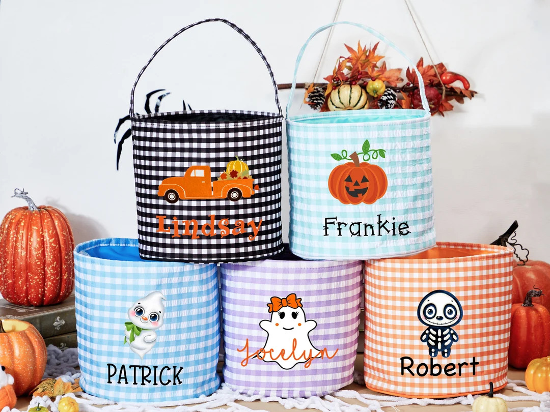 Halloween Baskets,Halloween Buckets,Girl Boy Halloween Basket,Trick Or Treat Bucket,Candy Bag,Jac... | Etsy (US)